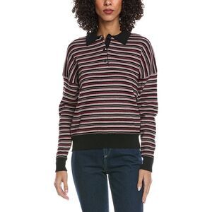 Madison Miles Womens Knit Polo Shirt, Black